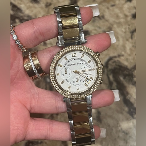 Michael Kors Parker Two-Tone Chronograph Watch - Picture 4 of 10